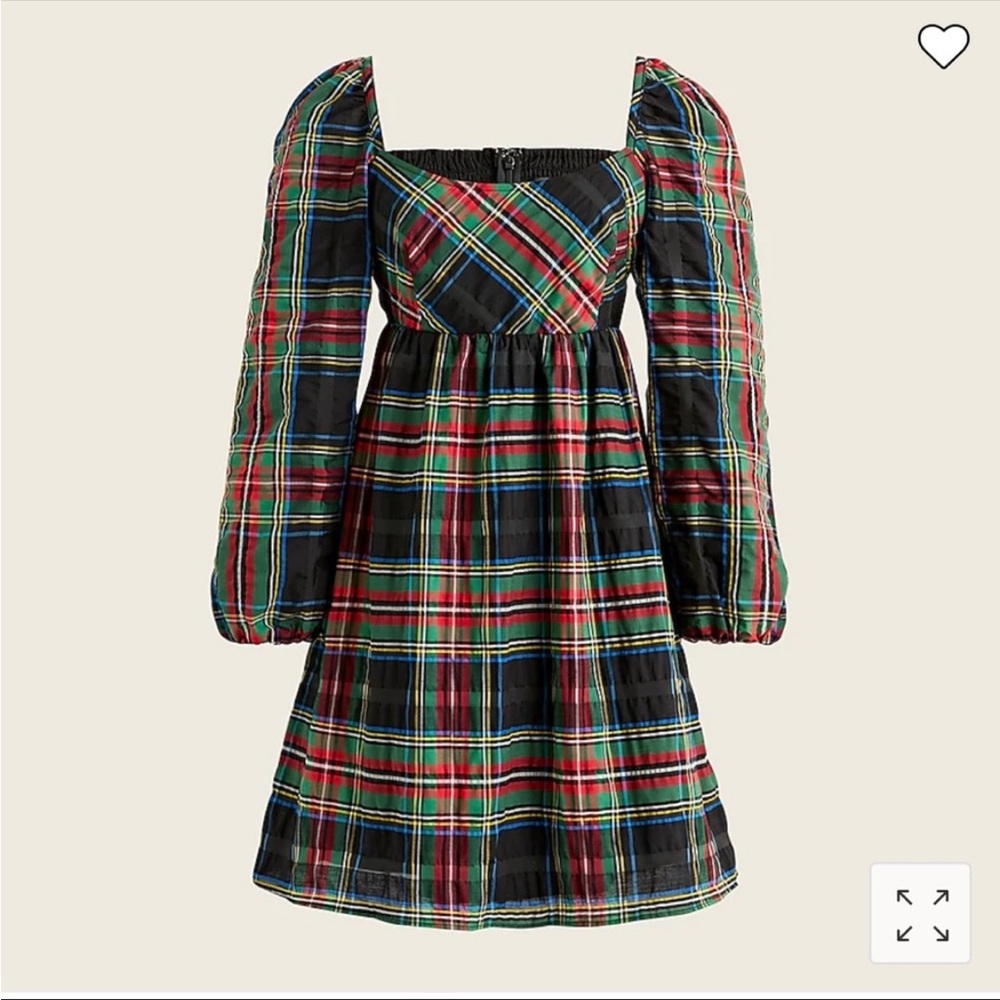 J Crew Tartan Plaid Taffeta Dress